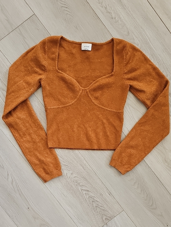 Wilfred Sweaters - Wilfred Greer‎ Fitted Sweetheart Bustier Sweater, Size Medium